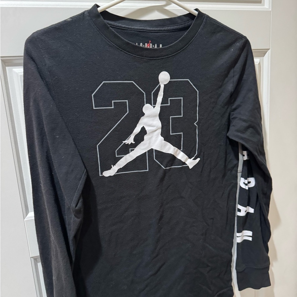 Jordan Black and White Graphic Long Sleeve Tee